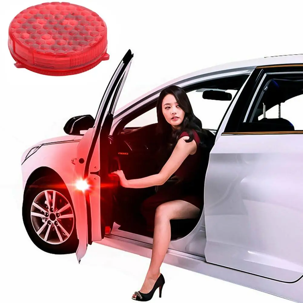 

2Pcs Car Door Opened Warning Lamp Strobe Flash Anti-collision Safety LED Light