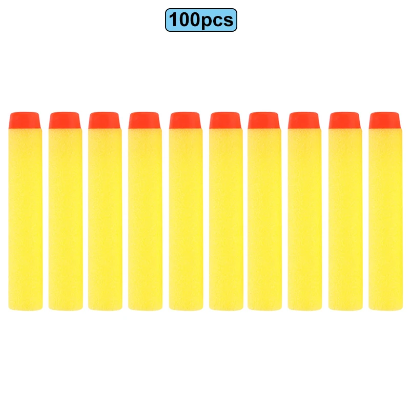 100pcs Yellow 100 шт для пуль Nerf EVA Мягкая полая головка 7,2 см заправка пули дротики для Nerf аксессуары для игрушечного пистолета для Nerf бластеров - Цвет: 100pcs Yellow