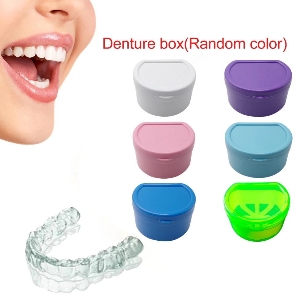 

Denture Bath Box Case Dental False Teeth Storage Box Container for Travel