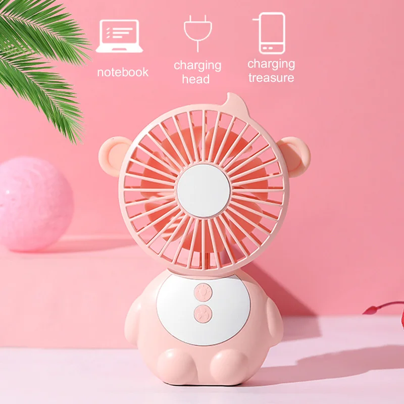 Портативный вентилятор мини-вентилятор USB вентилятор Mokey портативная многофункциональная Настольная лампа с персонажами из мультфильмов аварийное питание кондиционер для путешествий на открытом воздухе