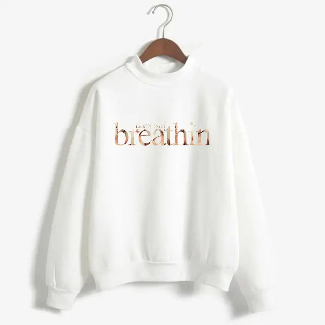 Us 891 47 Offsweetener Pink Hoodie Women Just Keep Breathin Ariana Grande Hoodie Harajuku Pullover Sweatshirt Winter Plus Size Women Tops In