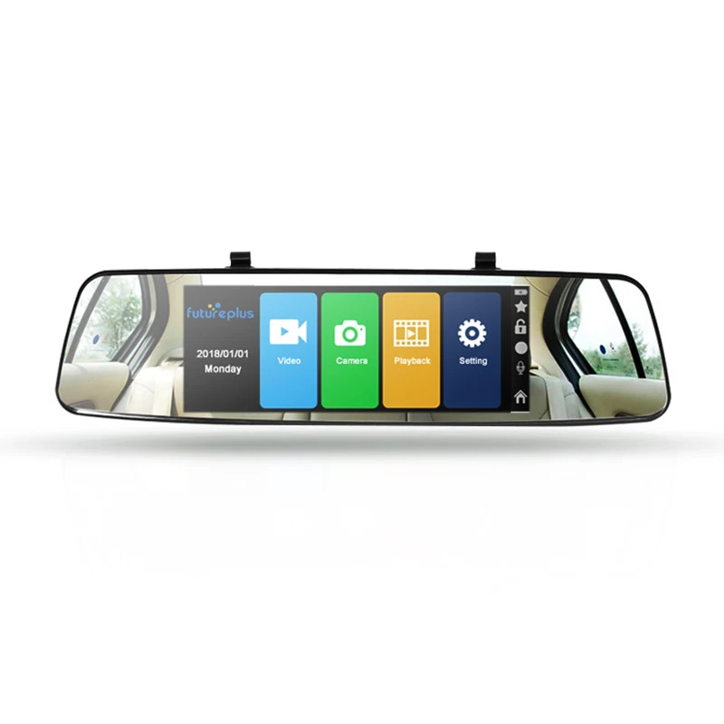 Front And Rear Dual Recording,Whole Press Screen，Hd 1296P Front+ 1080P Rear 280 Degree Wide Angle Anti-Glare Rearview Mirror Du