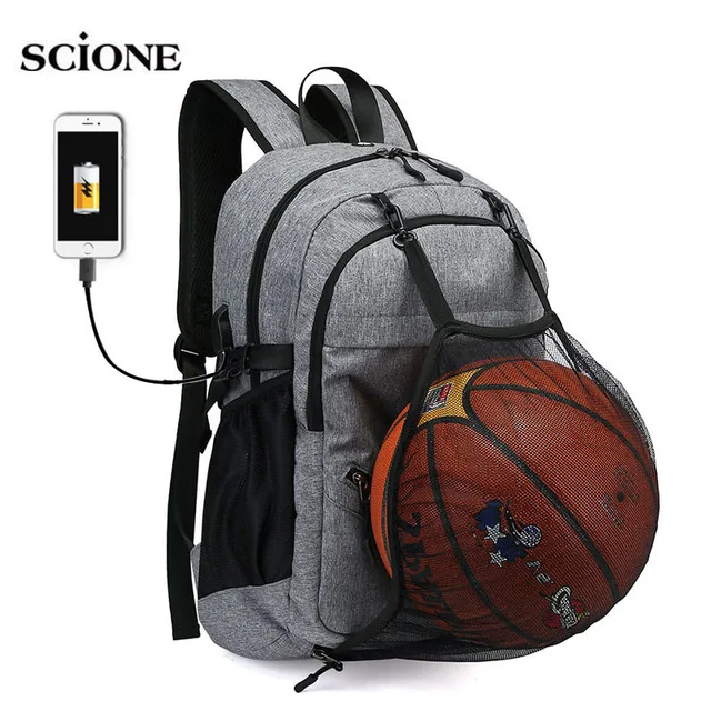 USB Basketball Backpack Gym Fitness Bag Sporttas Net Ball Bags for Men Sports Sac De Sport Tas Men's School Boys Pack XA414WA 1