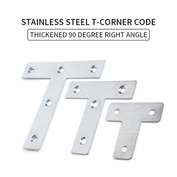 

Stainless Steel Corner Brace T Type Furniture Connecting Angle Braces Shelf Bracket Plate 10Pcs