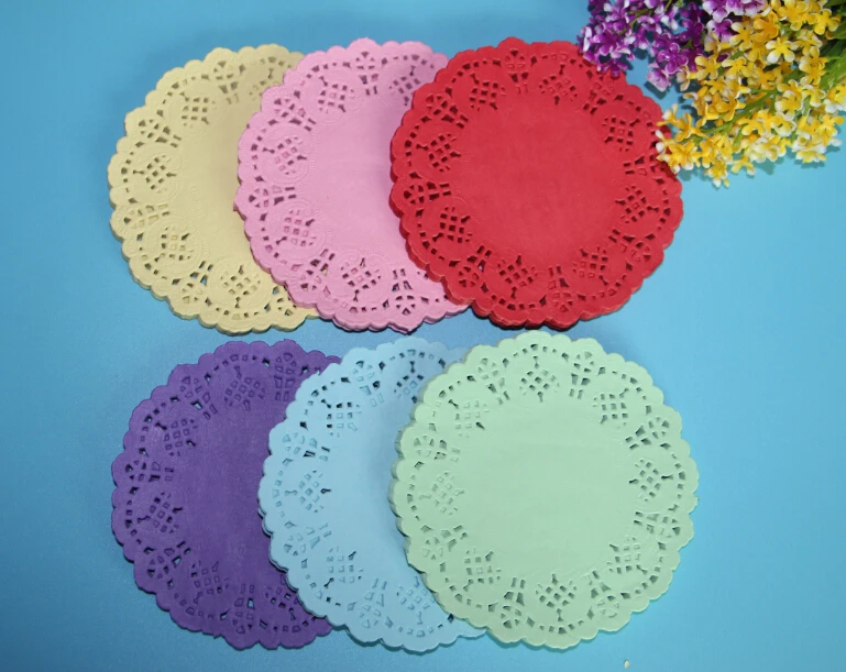 120 шт. бумажные кружевные салфетки 5 дюйма 6 цветов|lace doilies|paper lace doiliespaper |