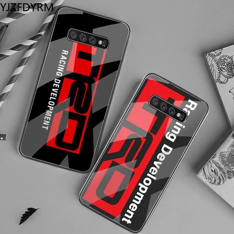 

YJZFDYRM Car Logo TRD Development Racing Phone Case Tempered Glass For Samsung S20 Plus S7 S8 S9 S10 Plus Note 8 9 10 Plus