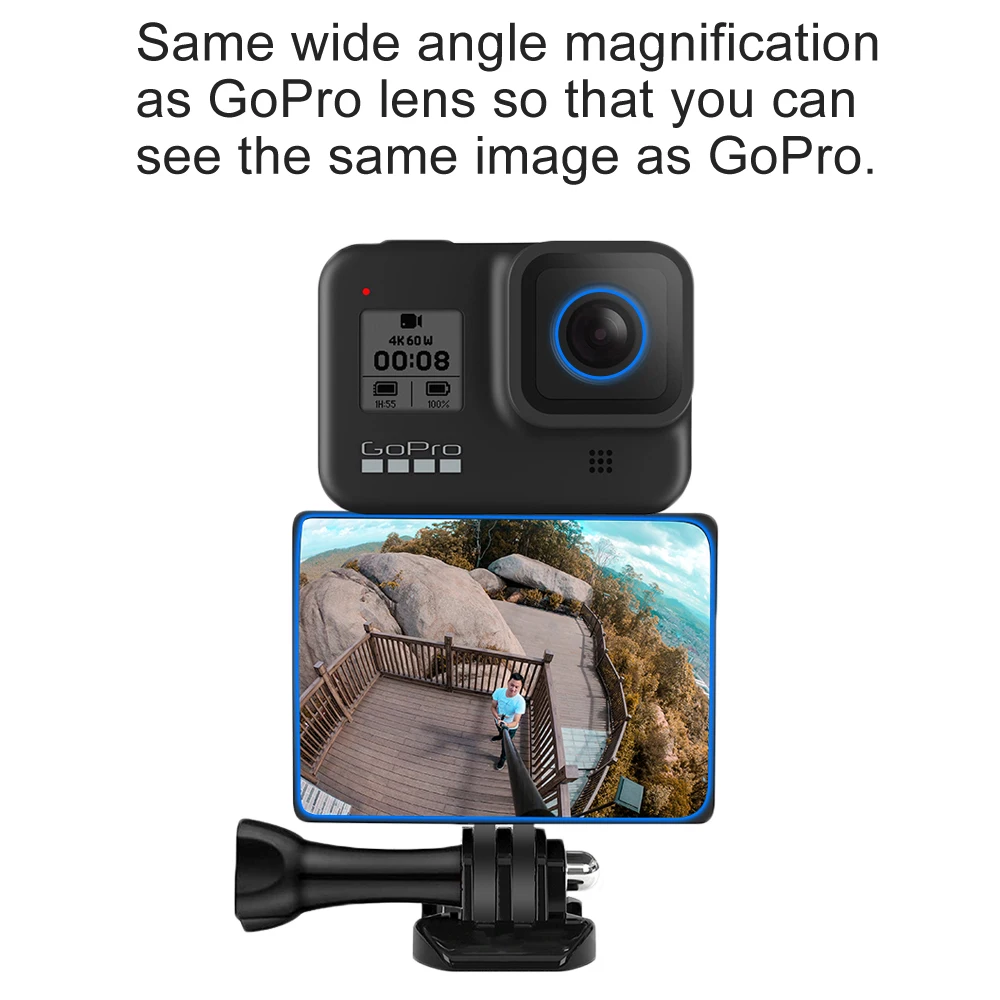 Селфи Vlog зеркало для GoPro Hero 8 Vlogging флип экран крепление холодной обуви Go Pro 7 6 5 Yi Mijia
