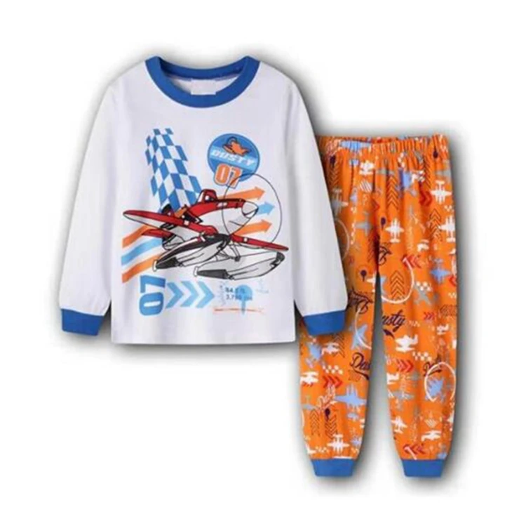 Принт с героями мультфильмов, с длинными рукавами, хлопковая детская пижама, детская одежда для сна пижамы(2 шт./компл.) зимняя одежда для маленьких мальчиков, От 2 до 7 лет - Цвет: Шампанское