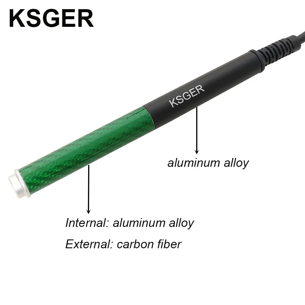 KSGER T12 алюминиевый сплав FX9501 ручка из углеродного волокна для STM32 OLED паяльник станция ручка сварочный наконечник электрические инструменты V2.1S