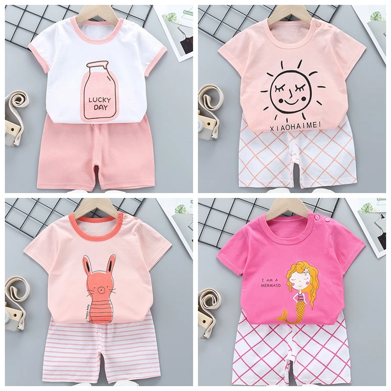 New Baby Girl Clothing Sets Infant Newborn Baby Girls Tshirt+Pants 2PCS Clothes Set Children Tracksuit Sports Suit 0-4 years baby knitted clothing set