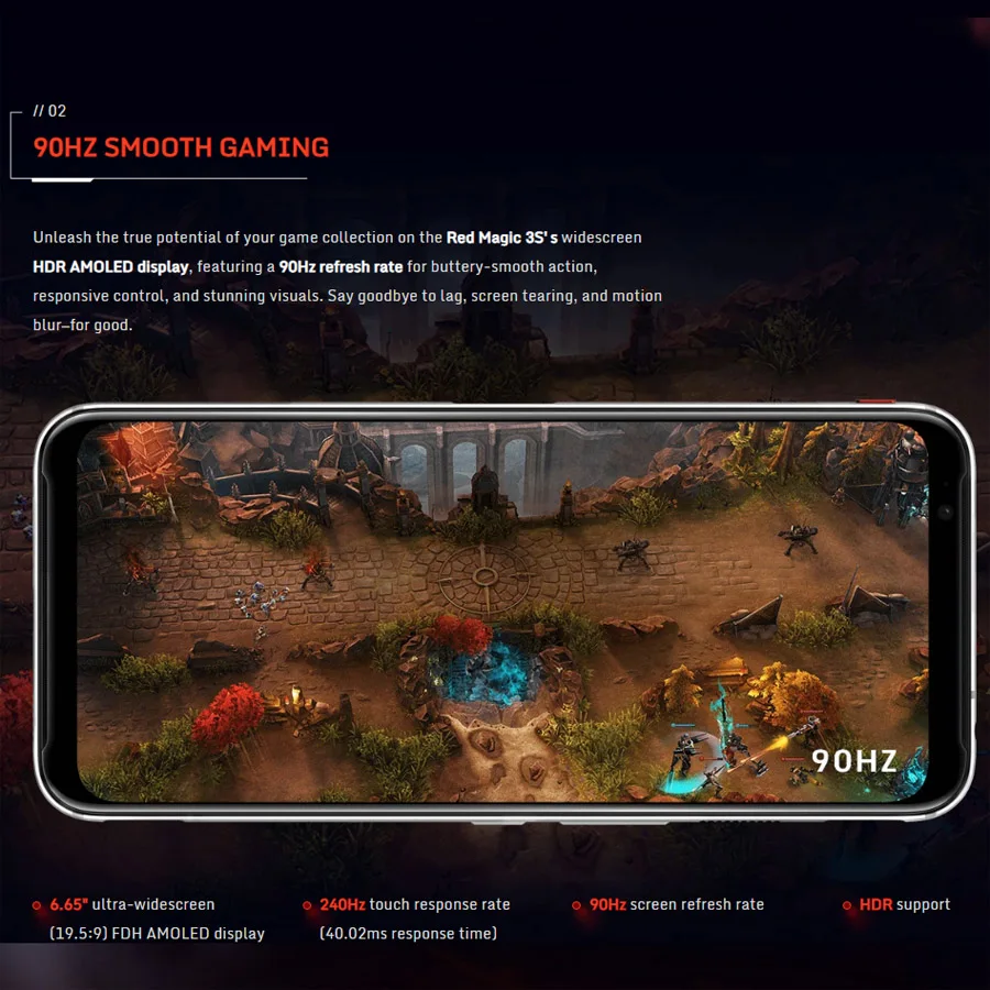 Игровой мобильный телефон zte Nubia Red Magic 3s 48MP 8/12GB 128/256GB Snapdragon855+ 6,6" 1080x2340P Android 9,0