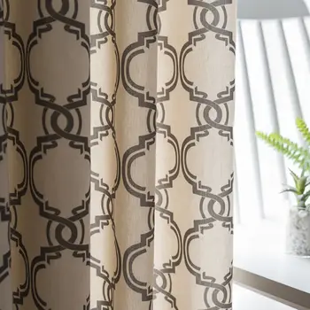 

PSoft Lantern Print line Cotton Blinds Shading Window Curtains Black Out Red Curtain for Living Room 100*280cm PCMMA