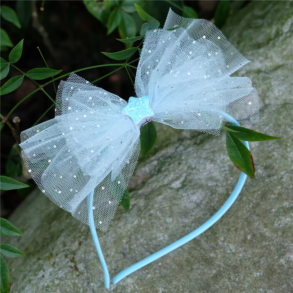 Mädchen Glänzende Schleifen Haarband Farbe Garn Stirnband Prinzessin Kopfbedeckung Student Mode Haarband Niedliche Kopfschmuck Kinder Haarschmuck – Detail 13