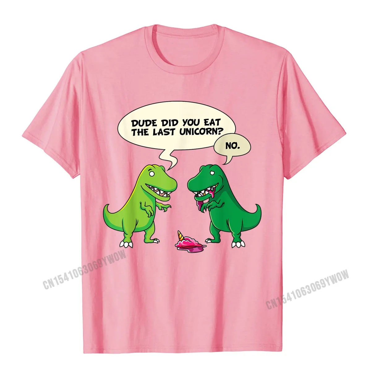 Normal Dominant 3D Printed Tops Shirt Crew Neck Autumn Pure Cotton Short Sleeve T-Shirt for Students Casual Tops T Shirt Dude Did You Eat The Last Unicorn Shirt Dinosaur For Kids__718 pink