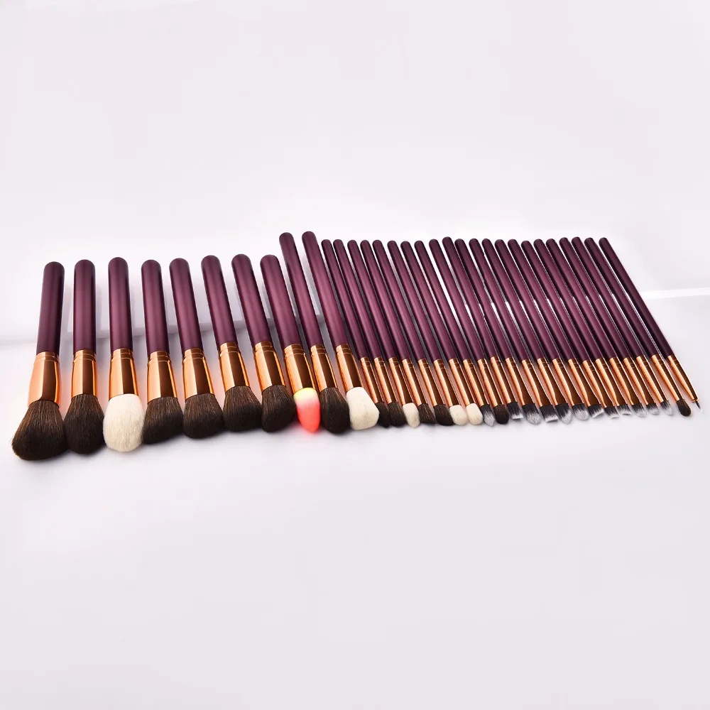 32Pcs Professional Makeup Brushes Sets Eye shadow Eyebrow Highlighter Brush Kits Cosmetic Foundation Brushes Jujube Red Color