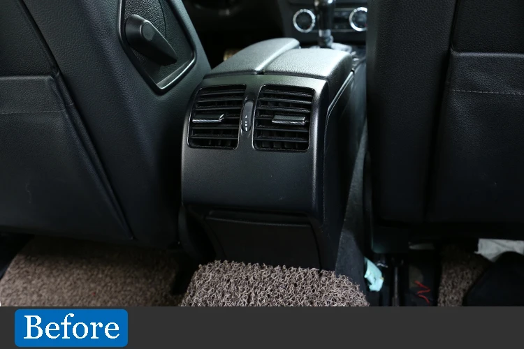 Черное дерево зерна для Mercedes Benz C Class W204 2008-2013 ABS автомобиль задний кондиционер вентиляционное отверстие декоративная рамка аксессуары