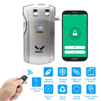 

WAFU HF-010W WiFi Smart Door Lock Tuya Security Invisible Keyless Electronic Intelligent Lock Smart Home Remote Control Lock