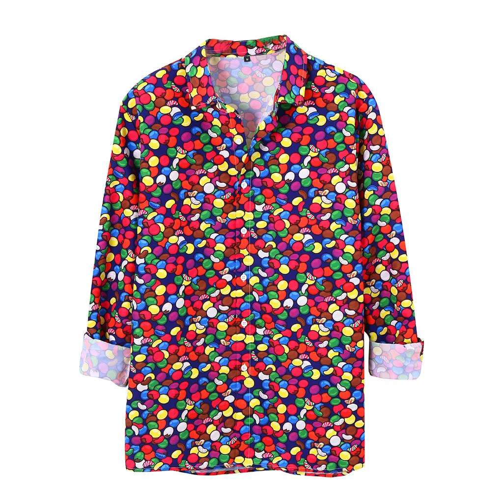 Осенне-зимние мужские рубашки camisa Этническая Печать с длинными рукавами Мужская свободная Мужская блузка для отдыха уличная camisa masculina