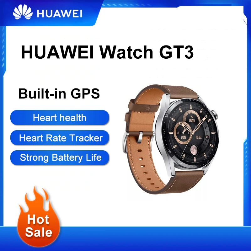 

New Original HUAWEI Watch GT 3 Smart Watch Heart Rate SpO2 GPS Sleep Monitoring Music Play Bluetooth Calls Sport Clock Watch GT3