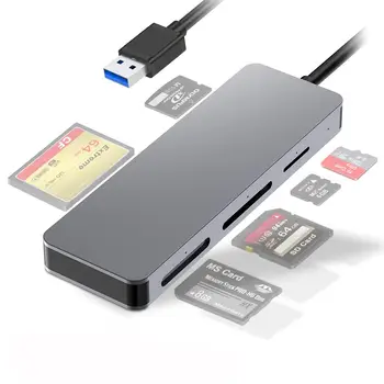 

Rocketek CR304A same time 5 card USB 3.0 Type C Memory Card Reader Adapter for SD/TF CF MS XD Compact Flash Microsd Computer