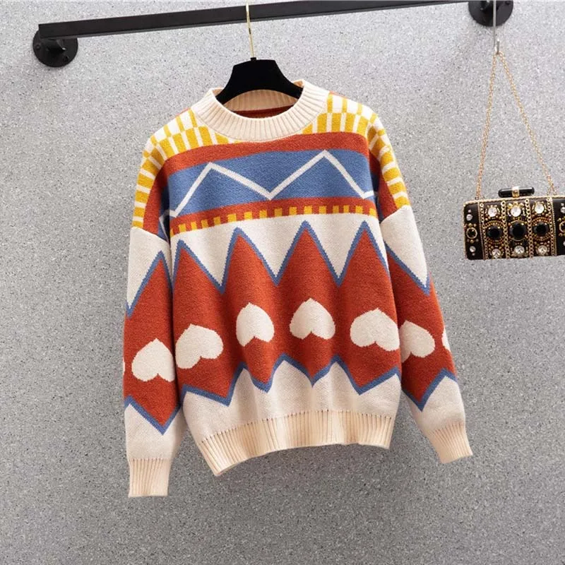 

Plus Size Sweater Women Thicken Thin Casual Sweater Fall 2020 New Knitting Sweaters Coat Japanese Fashion Sweet Tops