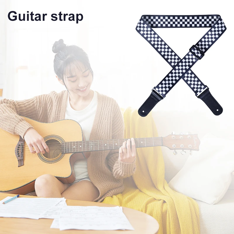 Adjustable Ukulele Guitar Strap Cowhide Folk Piano Classic Guitar