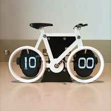 Automatic Page-turning Clock Retro Living Room Furnishings Bicycle Page-turning Mechanical Clock Personalized Alarm Clock
