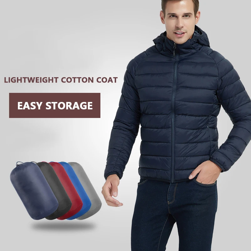 Новинка Зима 2019 Мужская Ультралегкая пуховая куртка с капюшоном на белом утином