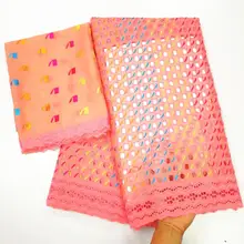 Хлопок африканская кружевная ткань последняя нигерийская свадебная ткань кружевная вышитая ткань Дубай с камнями Африканское парчовое 7 ярдов