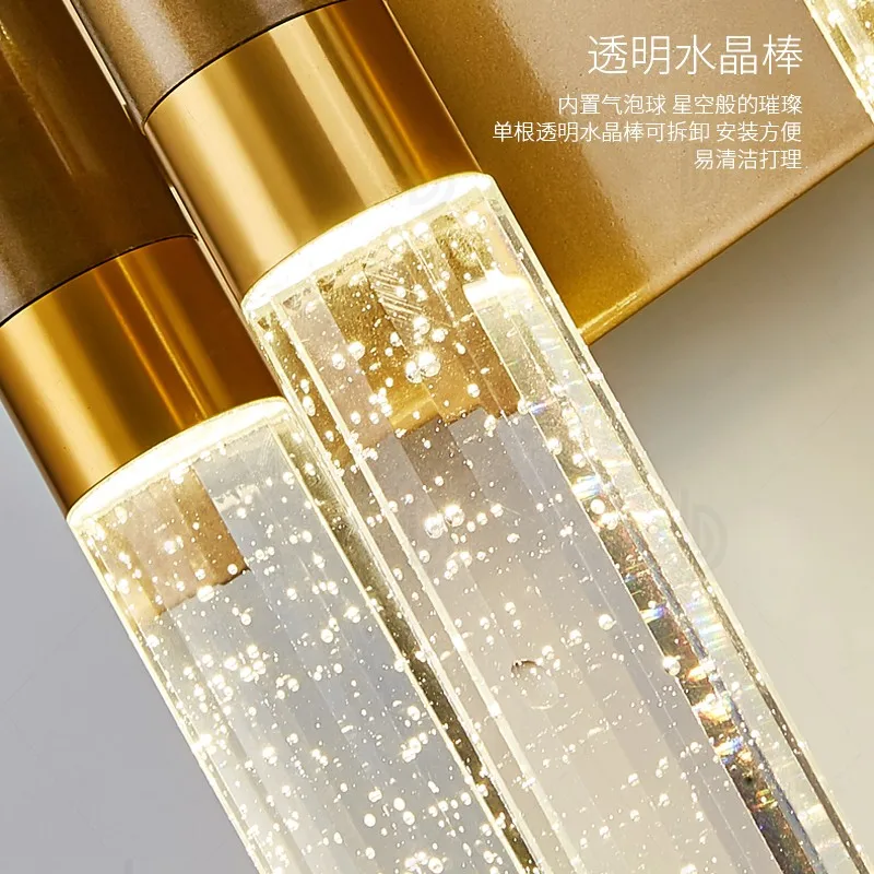 Современная светодиодная настенная лампа с пузырьками хрустальный светильник