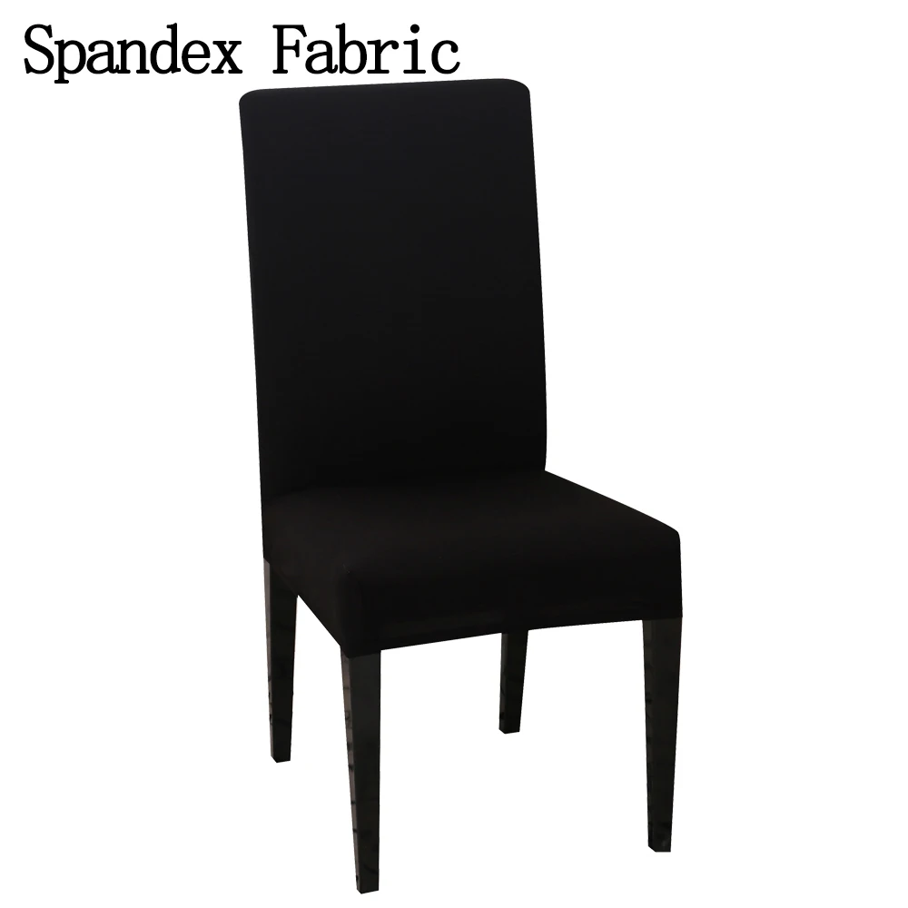 Black 02 40-50cm 1/2/4/6 шт. сплошной Цвет чехол для кресла спандекс эластичные чехлов чехлы на стулья для Обеденная Кухня Свадебные гостиничных залах торжеств - Цвет: Black 02 40-50cm