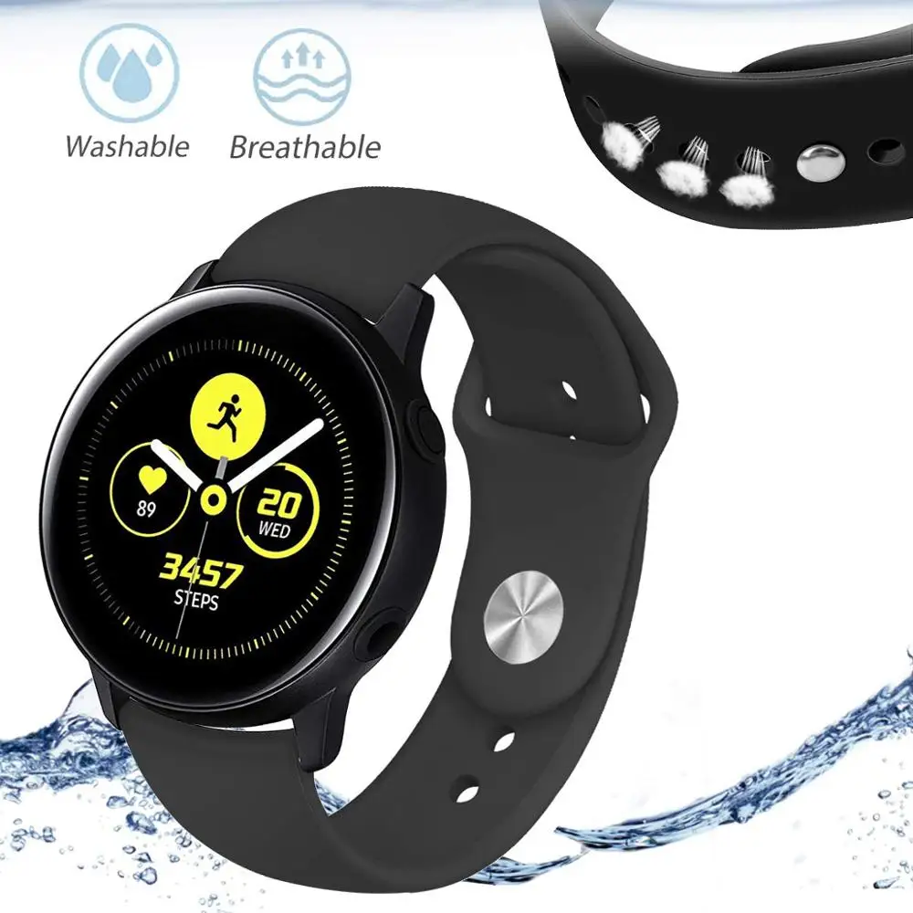 Силиконовый ремешок для samsung Galaxy watch 46 мм/42 мм/Active 2 band gear S3/S2/Sport 20 мм/22 мм браслет huawei wtach GT S 3 42 46 мм