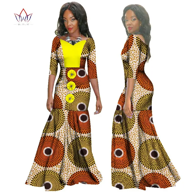 Летнее платье халат африканского Femme Дашики Африканский Платья для женщин для женщин; Большие размеры Африканский Костюмы традиционные Базен Riche WY1282 - Цвет: 9