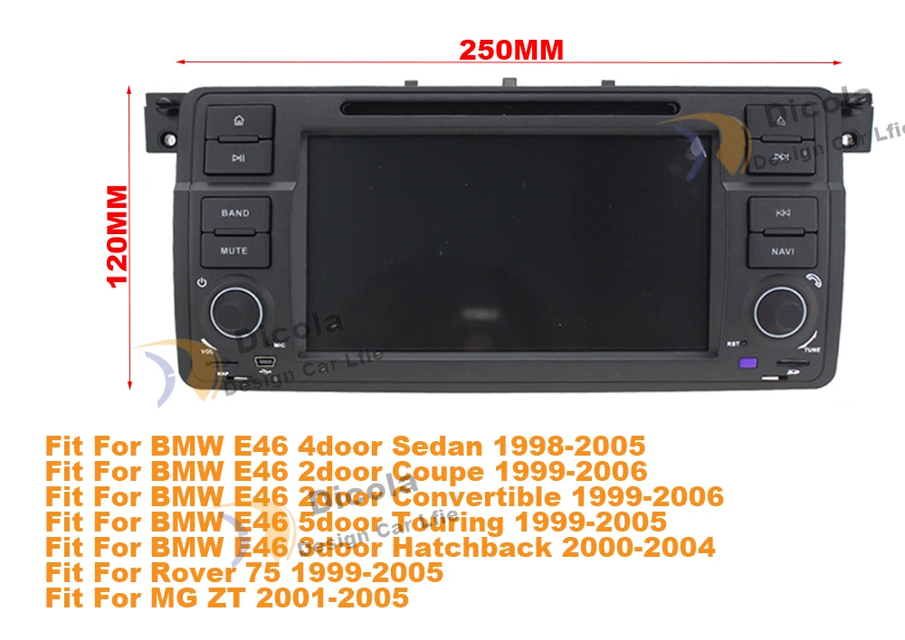 Perfect Hexa Core Android 9.0 4+64G Car GPS Radio stereo For BMW E46 M3 318/320/325/330/335 Land Rover 75 3 Series dvd player navigation 0