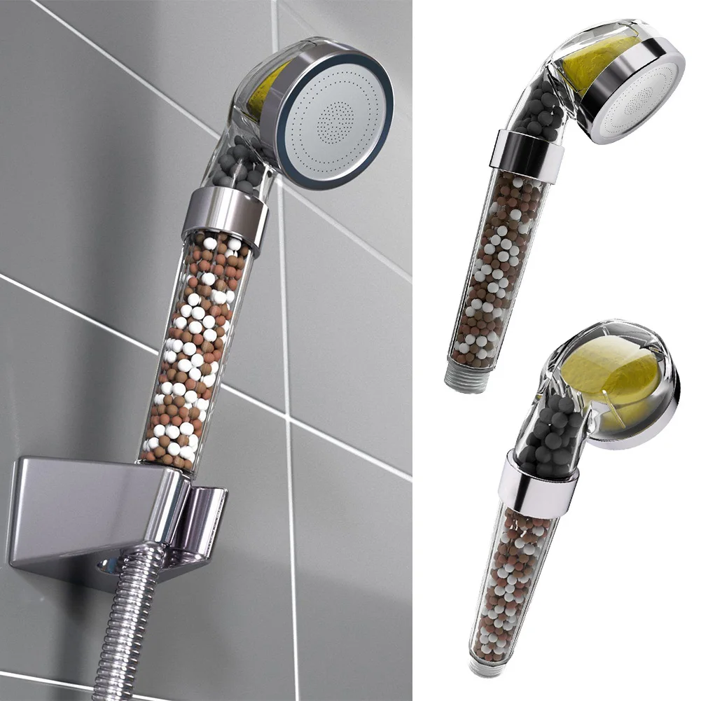 Softens Hard Water Practical Spray Shower Head High Pressure Vitamin C ABS Transparent Handheld Nozzles Professional Filter Home