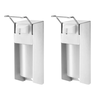 

500Ml Wall-Mounted Elbow Pressure Soap Dispenser, Touch-Free Kitchen Soap Lotion Pump for Kitchen Bathroom
