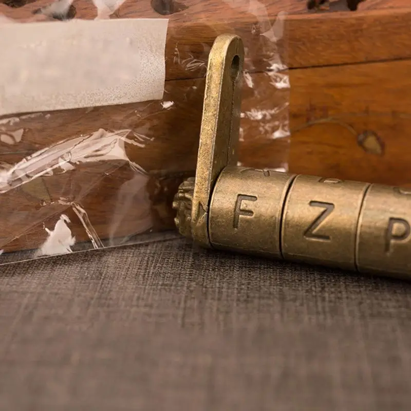 

Antique Bronze Retro Combination Lock 5 Letter Password Padlock for Suitcase Box X7YF