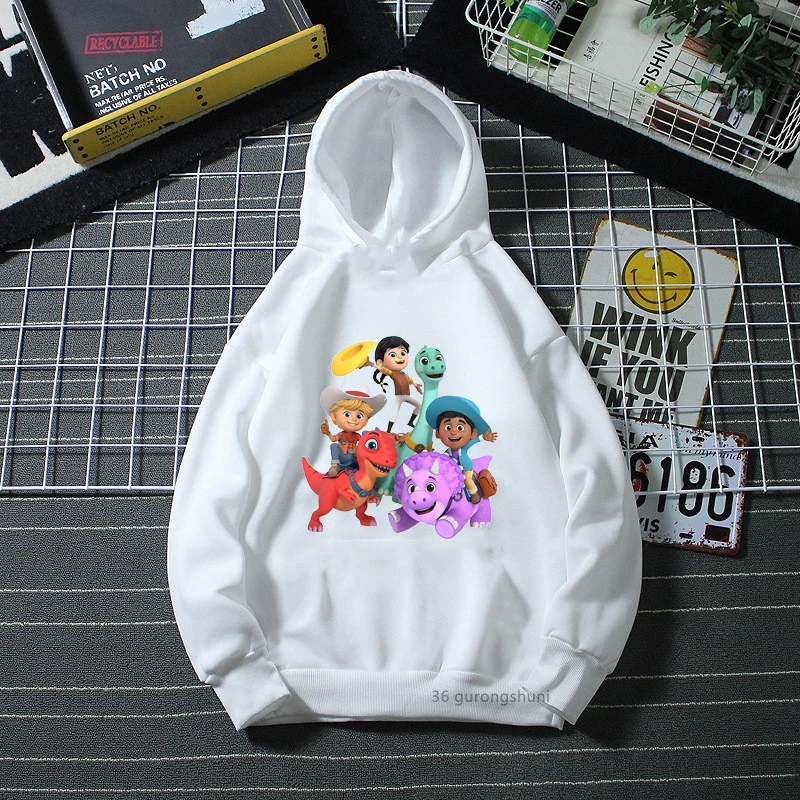 

Funny Children's Hoodies Cute Dino Ranch Cartoon Print Boys Hoodies Fashion Harajuku Kids Spring Autumn Winter Sweatshirt Tops