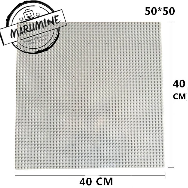 MARUMINE, 50x50 точек, опорная пластина, блоки, игрушки, сделай сам, классический блок, базовая пластина, Обучающие кубики, набор для мальчиков и девочек - Цвет: Светло-серый