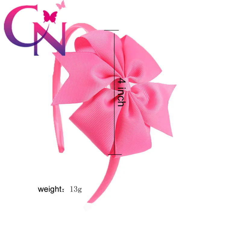 

20-Color Europe And America Children Bow Hair Bands Handmade Fabric Webbing Windmill Headband Swallow Tail V Head Buckle