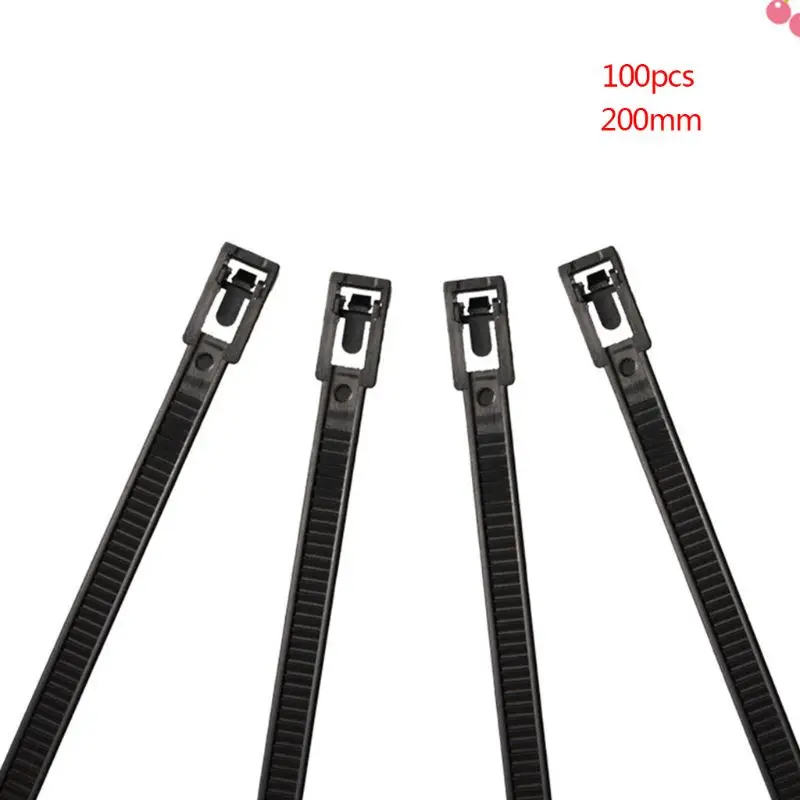 

Releasable Nylon Cable Tie Reusable Slipknot Strap Plastic Zipper Tight Tie 831F