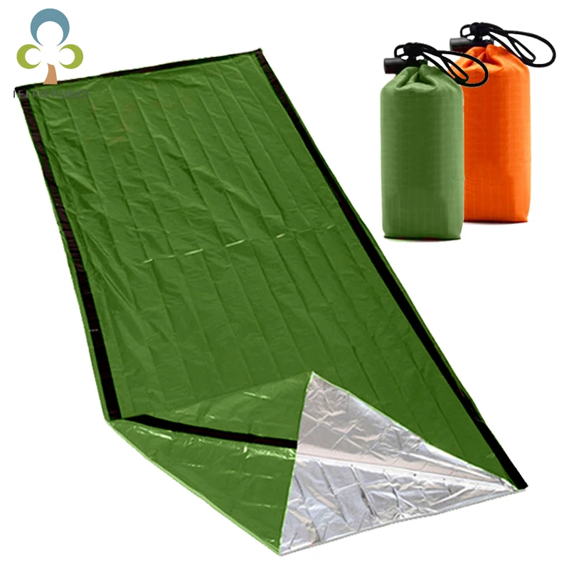 Outdoor Bivy Emergency Sleeping Bag Camping Survival Thermal Blanket Mylar Waterproof Emergency Gear Compact Windproof Durable 1