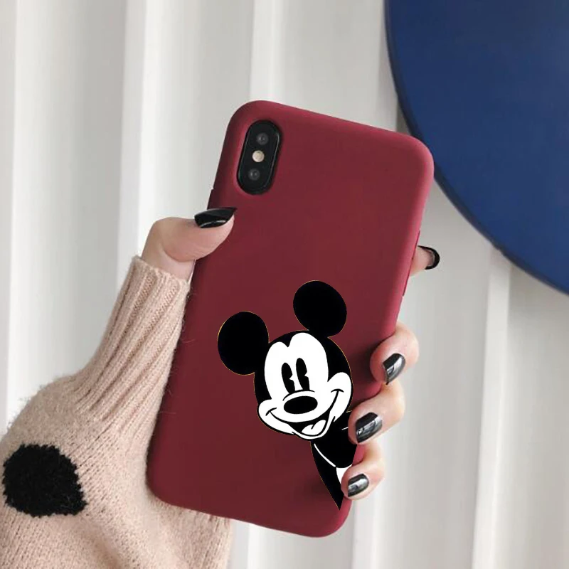 -Wine Red-181 Мультфильм Мышь чехол для samsung Galaxy A50 A30 A40 A10 A20 A70 M10 M20 M30 A7 A8 J6 J8 A750 J4 Plus S8 S9 край S10 - Цвет: -Wine Red-181
