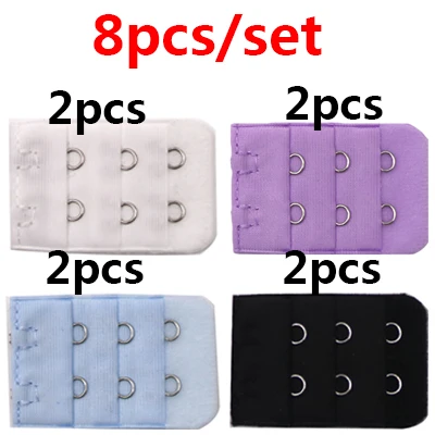 8pcs 5/8 шт для задней панели бюстгальтеры Для женщин Аксессуары для нижнего белья удлиненный ремень бюстгальтеры 3 ряда 2 крюк нижнее белье бюстгальтер застежками - Цвет: 8pcs