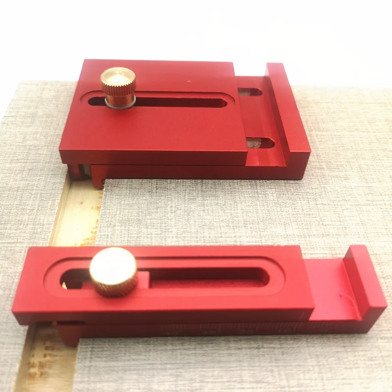 

Aluminum Alloy Depth Measuring Ruler w/ Scale Woodworking Line Ruler Sawtooth Ruler Marking Gap Gauge Measuring Tool