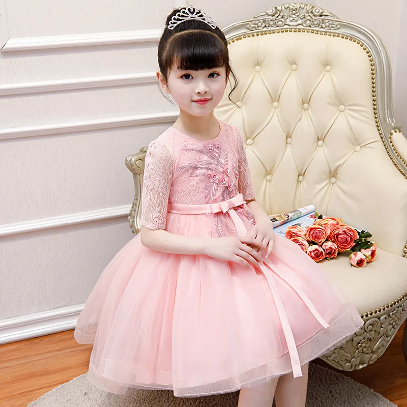Рождественское бальное платье в Корейском стиле; сезон весна-лето; платье принцессы для девочек; красивые платья на свадьбу и День рождения; одежда с цветочным узором для девочек
