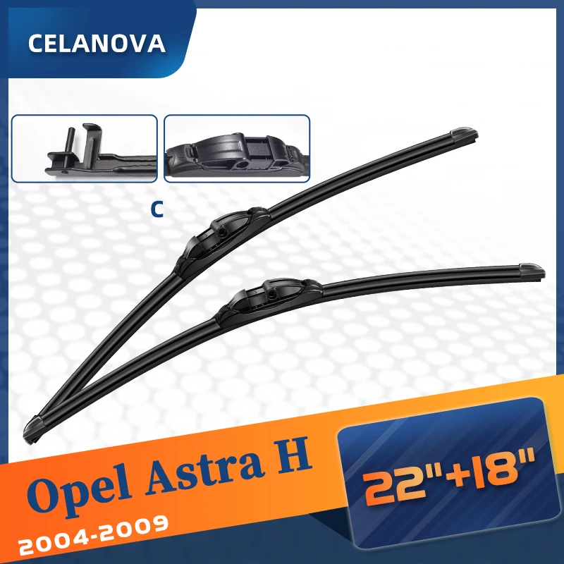 

CELANOVA Windshield Wiper Blade For Opel Astra H 2004 - 2009 22"+18" Frameless Windscreen Rubber wipers