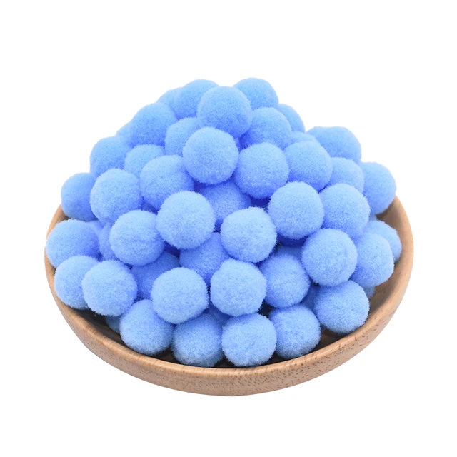 100pcs 15/20/25mm Fluffy Soft Pompom Ball DIY Handmade Kid Toy Doll Garment Sewing Material Color Pom Poms Decor Supplies Crafts B09