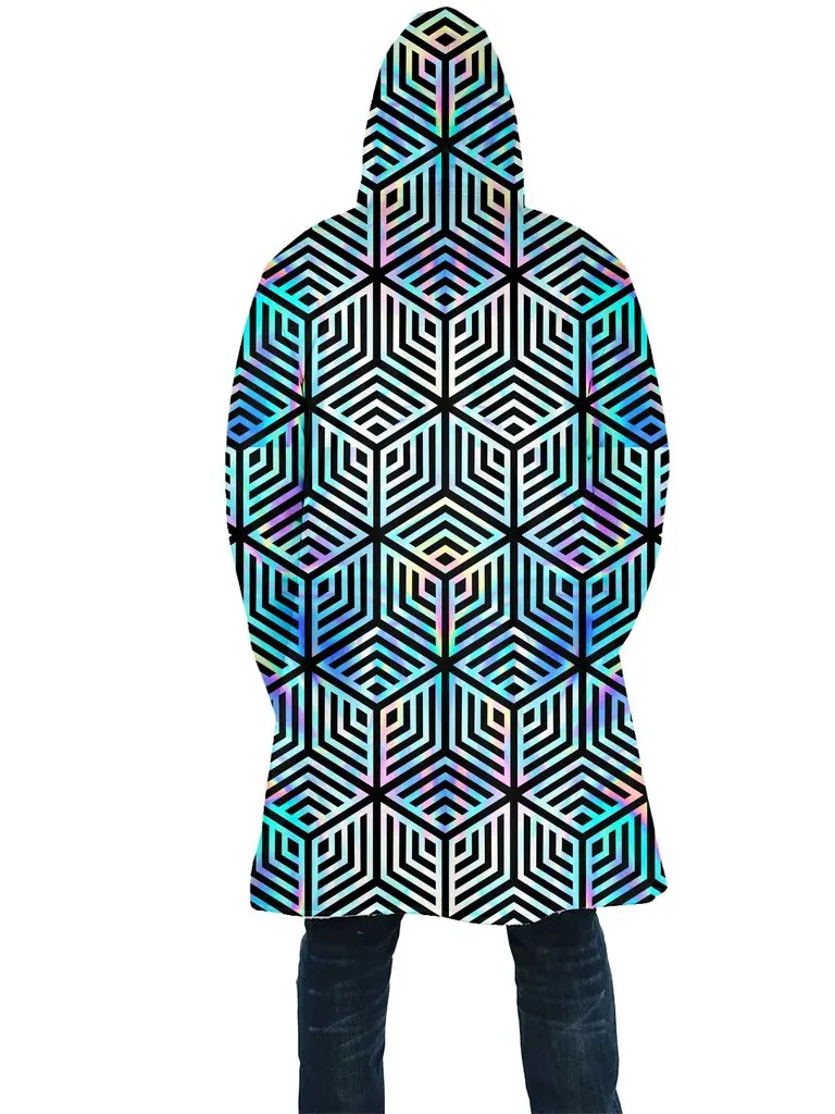 2021 Winter Herren Mantel Psychedelic Regenbogen stil 3D volle Druck Fleece Mit Kapuze Mantel Unisex Casual Dicke Warme Cape mantel PF59 – Detail 9