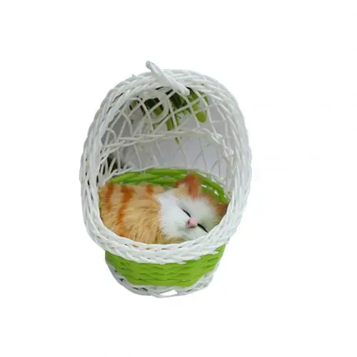 Simulation Cute Cats Kitten Sound Plush Doll Toy Hanging Basket Home Decoration 6